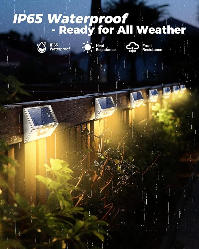 4-Pack Solar Yard Multi-Color Step Lights, Warm White Waterproof