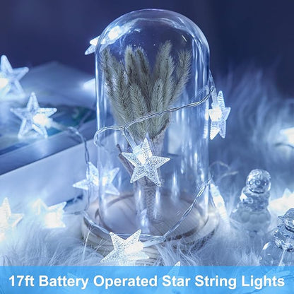 17ft White String Lights for Backyard, Waterproof LED