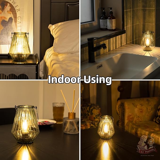 Battery Operated Lamp Hanging,Cordless LED Table Lamp with Timer, Decorative Lantern Lights Outdoor Indoor Decor for Patio/Home/Hallway/Deck/Spareroom/Bedroom/Tabletop/Fireplace/Vintage Style (LGreen)