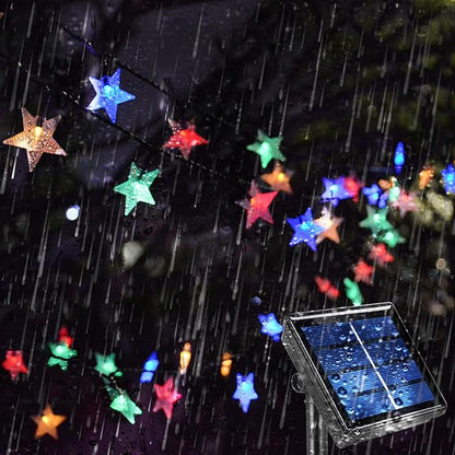 50ft 120LED Solar String Fairy Lights Outdoor,Waterproof Star Twinkle Decorative Lights for Garden,Patio Post,Deck,Canopy,Gazebo,Porch,Pergola,Balcony,Backyard Fence,Party Decor,Multicolored