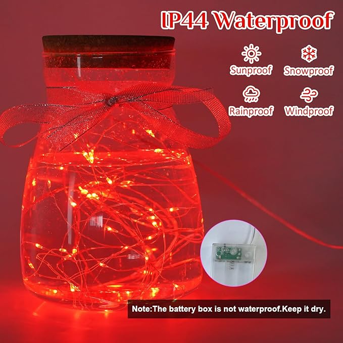Christmas Fairy Lights 6-Pack, 16ft 50 LED Battery Twinkle Lights