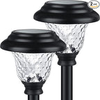 Warm White Solar Pathway Lights 2-Pack, Yard LED