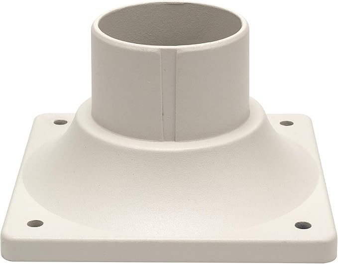 LIT-PaTH Outdoor Post Light Mounting Base, Pier Mount Base, 2-Pack, White