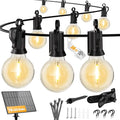 Brightown 38ft Solar String Lights, 16 Shatterproof LED Bulbs with USB Charging, Outdoor Patio & Cafe Lights