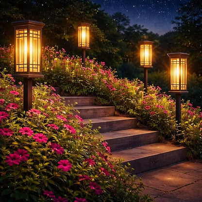 8 Pack Solar Lights Outdoor Waterproof - Solar Powered Outdoor Lights for Patio Yard Pathway Walkway Lawn Garden Decor Landscape Lighting Solar Lights Outdoor