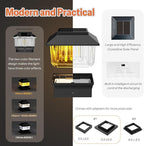 Black Solar Fence Post Caps 4-Pack, Patio LED