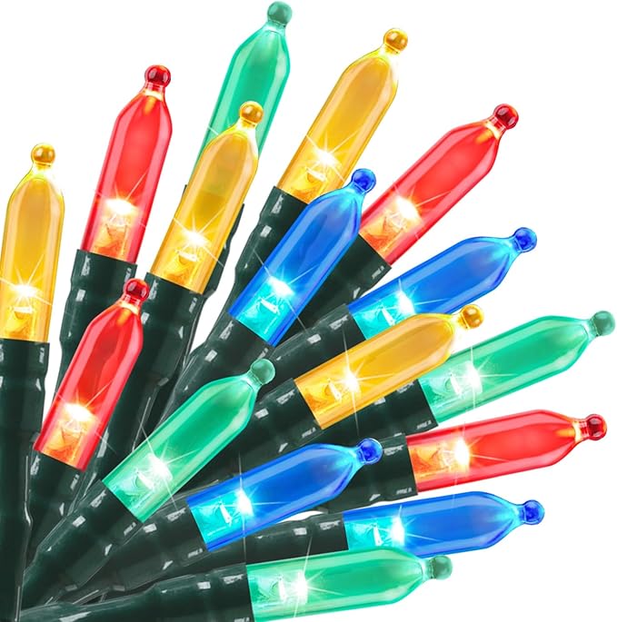 8ft Christmas LED String Lights, Waterproof Timer Lights