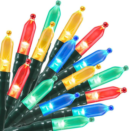 8ft Christmas LED String Lights, Waterproof Timer Lights