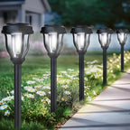 Cold White Solar Pathway Lights 12-Pack, Walkway LED