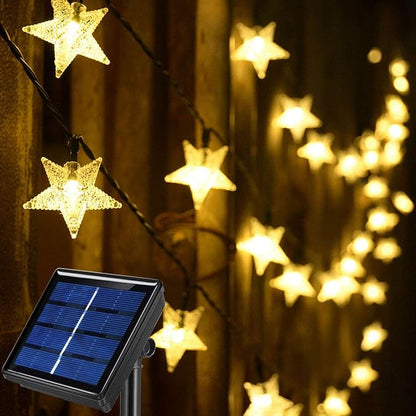 50ft 120 LED Solar Star Fairy Lights, Outdoor Decorative Solar String Lights, Waterproof Ambiance Lighting for Patio Deck,Camper,Gazebo,Girls Themed Room,Garden,Porch,Bush Decor,Warm White