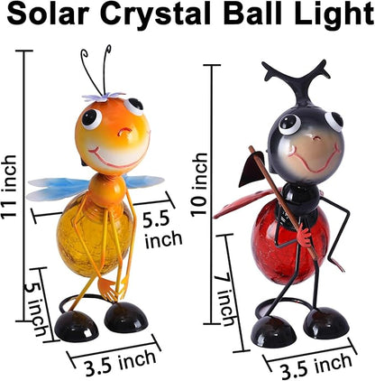 Solar Garden Lantern Waterproof LED Honeybee Solar Lights Outdoor Decorative Tabletop Lanterns Lamp for Yard Patio Table Decoration(Honeybee).