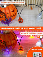 Halloween LED String Lights, Waterproof Timer Lights