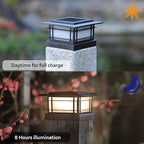 6-Pack Warm White Solar Patio Post Lights, Outdoor LED Caps