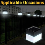 12-Pack Solar Post Cap Lights, White Waterproof