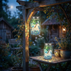Rustic Mosaic Solar Lanterns for Patio, Waterproof LED