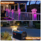 2-Pack Solar Patio Post Lights, Outdoor LED Caps