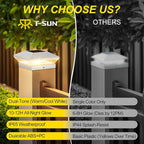 Cool White Solar Fence Post Caps 18-Pack, Fence LED