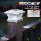8-Pack White Solar Deck Post Lights, Outdoor LED Caps