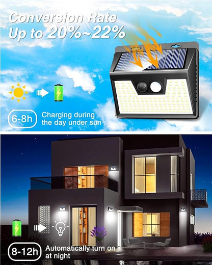 Peasur Solar Lights Outdoor [10 Pack/140LED], Solar Motion Sensor Outdoor Lights, Security Light 3 Working Modes, Waterproof for Outside Garden Yard Fence