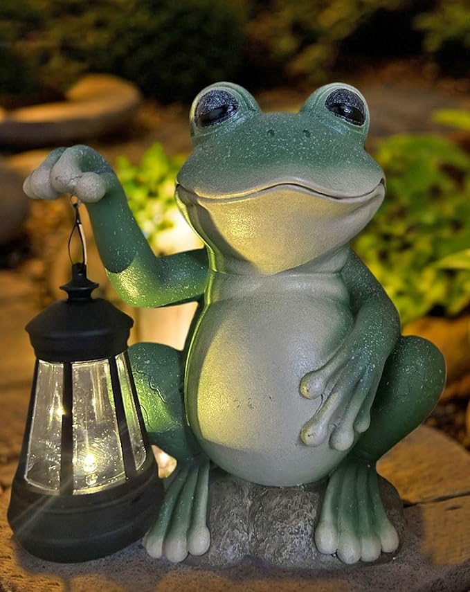 Frog Solar Lawn Figurine Light, Waterproof