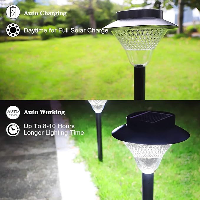 39LED Solar Pathway Lights Outdoor, 2 Pack Upgraded Solar Outdoor Lights Super Bright Up to 12 Hrs, IP65 Waterproof Solar Garden Lights Outdoor Solar Lights for Yard Landscape Path Walkway