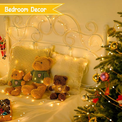 2-Pack 66ft Christmas LED String Lights, Waterproof Timer Lights