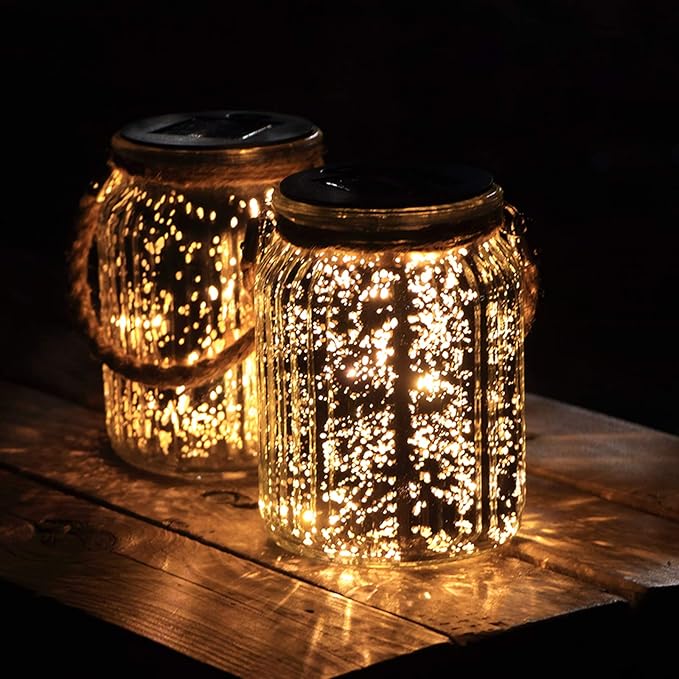 Backyard Solar Lantern Set 2-Pack, Charming Patio Lighting