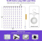 Outdoor String Lights, 8ft Waterproof LED