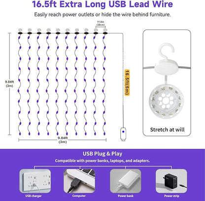 Outdoor String Lights, 8ft Waterproof LED