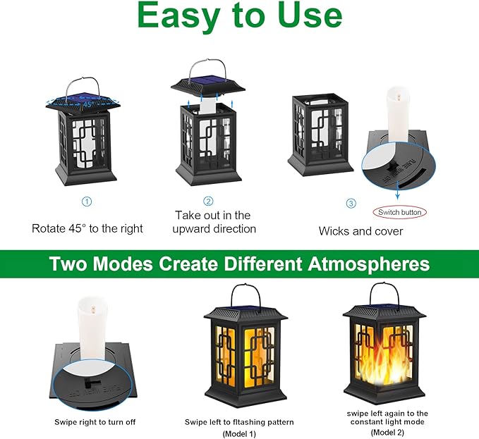 Backyard Solar Hanging Lanterns, Rustic Yard Decor