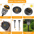 12-Pack Warm White Solar Path Lights, Outdoor Walkway LED