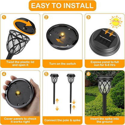 Solar Lights Outdoor 12 Pack Solar Garden Lights Waterproof IP65 Solar Landscape Lights Solar Pathway Lights for Patio, Yard, Driveway Decoration (Warm White