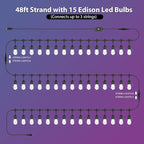 G40 Globe Patio Lights, 144ft LED Bulbs