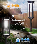8-Pack Solar Pathway Lights, Waterproof LED Garden Lights