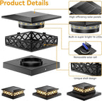 6-Pack Solar Post Cap Lights, Black Waterproof