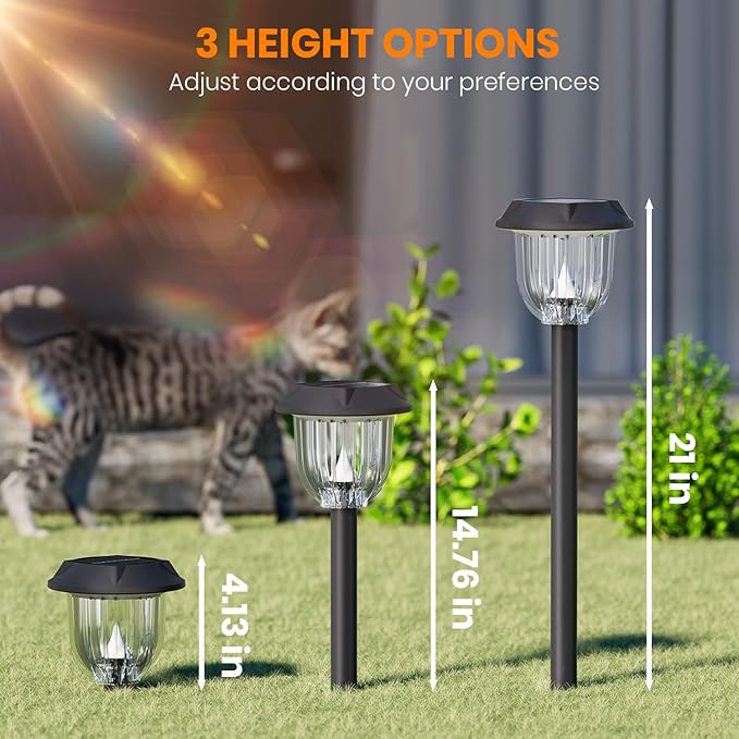 AOSEA 4 Pack Christmas Solar Pathway Lights Outdoor Waterproof - RGB Flash Mode Only Solar Lights for Outside, IP65 Rated, 12H Bright Landscape Lighting, Durable Plastic - Perfect for Garden & Walkway