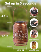 2-Pack Dragonfly Solar Yard Lanterns, Classic Waterproof LED