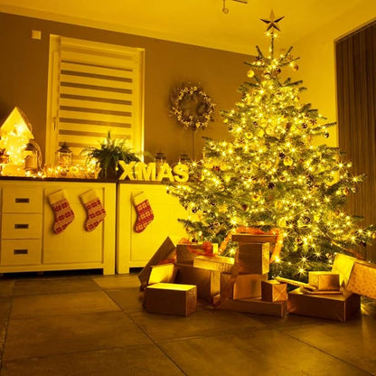 Warm White Yard String Lights, 99ft Weatherproof LED