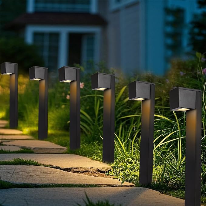 Dynaming Solar Pathway Lights Outdoor, 6 Pack Solar Garden Lights, Landscape Path Lighting, Waterproof & Auto On/Off for Patio Yard Lawn Walkway Driveway Decor