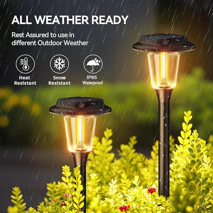 KOOPER Solar Pathway Lights Outdoor, 8 Pack Modern Brighter Solar Powered Landscape Path Lights, IP65 Waterproof Outdoor Solar Garden Lights for Yard Patio Driveway Walkway Lawn Sidewalk Decorative