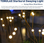 10-Pack Solar Pathway Lights, Waterproof LED Walkway Lights