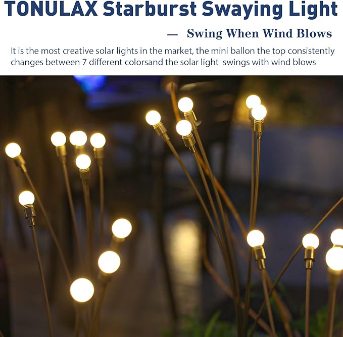 10-Pack Solar Pathway Lights, Waterproof LED Walkway Lights
