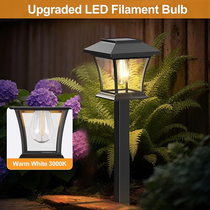 Sparkblaze 16 Pack Solar Pathway Lights Outdoor, LED Solar Yard Lights Dusk to Dawn Solar Garden Lights for Lawn, Walkway, Path & Landscape Lighting. (16, Warm White)