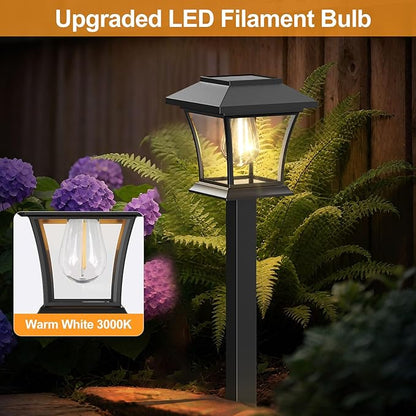 Sparkblaze 16 Pack Solar Pathway Lights Outdoor, LED Solar Yard Lights Dusk to Dawn Solar Garden Lights for Lawn, Walkway, Path & Landscape Lighting. (16, Warm White)