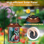 Elegant Hummingbird Solar Lanterns for Patio, Waterproof LED
