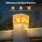 4-Pack White Solar Deck Post Lights, Outdoor LED Caps