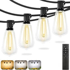 Outdoor String Lights, 60ft Waterproof LED