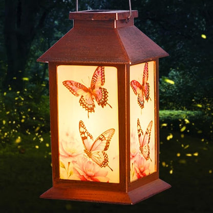 Butterfly Solar Lamp - Waterproof Hanging Solar Light for Outdoor Courtyard is a Special Gift for mom, Grandma, Sisters and Women on Christmas, Mother's Day and Thanksgiving