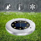 12-Pack Solar Pathway Lights, Waterproof LED Yard Lights