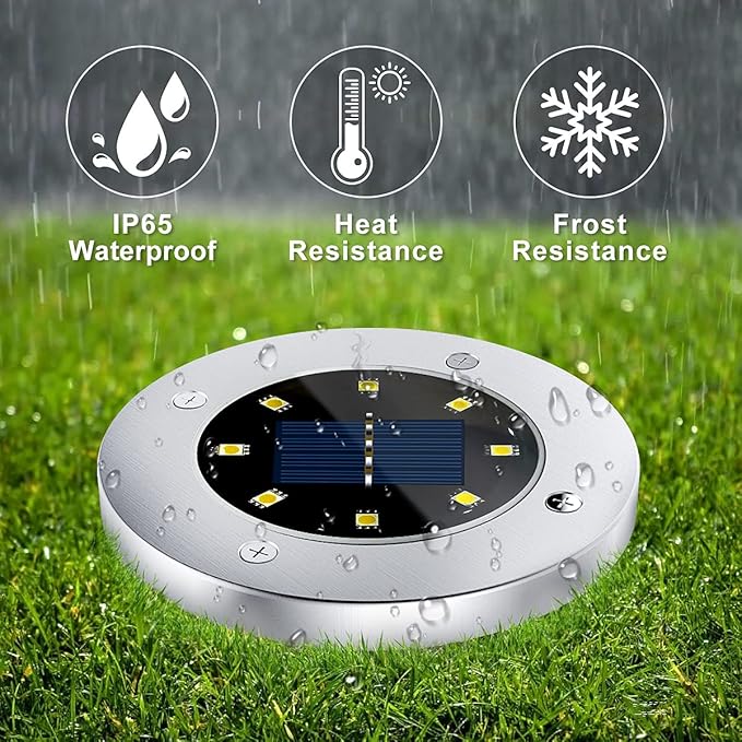 12-Pack Solar Pathway Lights, Waterproof LED Yard Lights